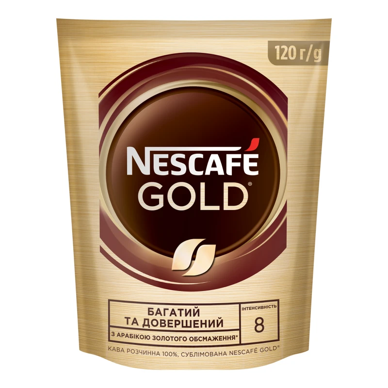 Кава натуральна розчинна сублімована Gold Nescafe д/п 120г