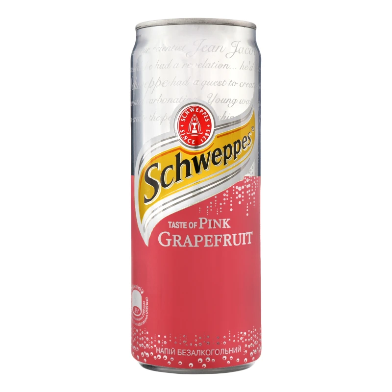 Напій безалкогольний сильногазований Pink Grapefruit Schweppes з/б 0.33л