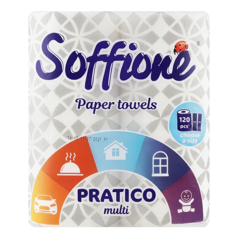 Рушники паперові 2-х шарові Pratico multi Soffione 2шт