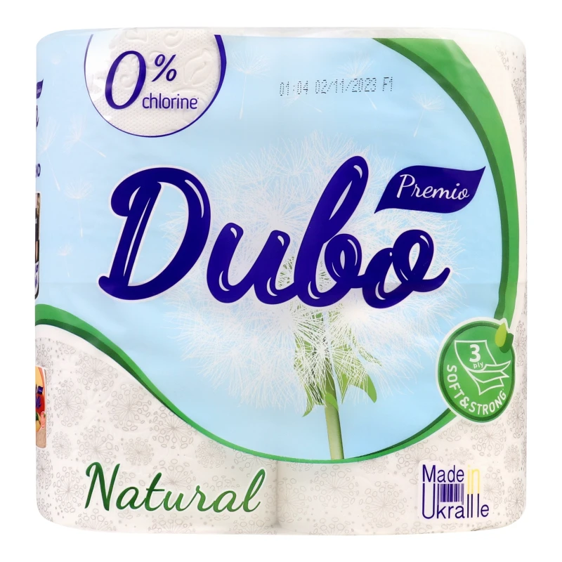Папір туалетний 3-х шаровий Natural Premio Диво 4шт