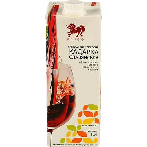 Вино Unico 1л Кадарка Славянська червоне сухе