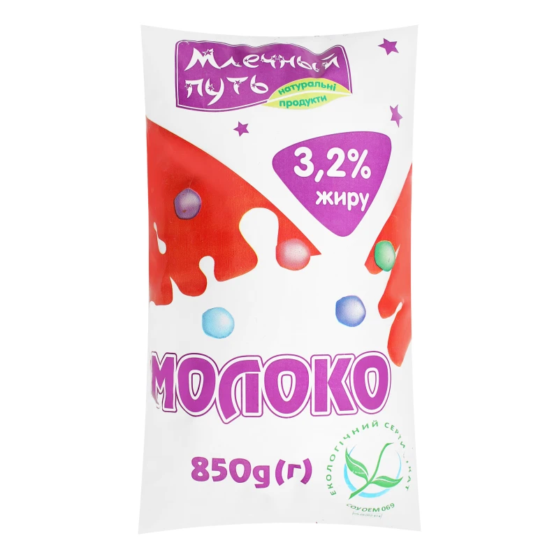 Молоко 3.2% пастеризоване Млечний шлях 850г