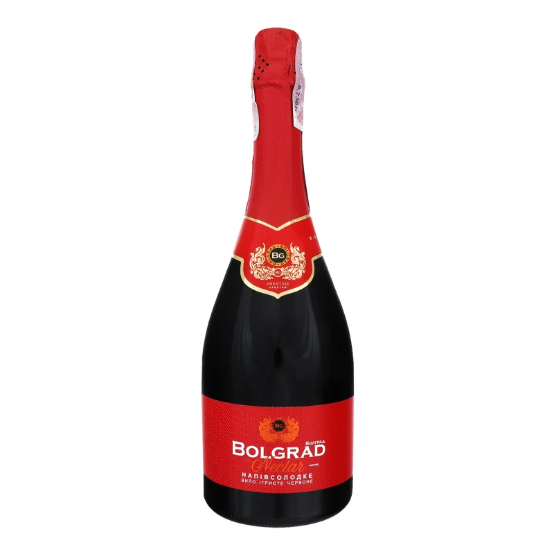 Вино ігристе Bolgrad Nectar червоне напівсолодке 0.75л