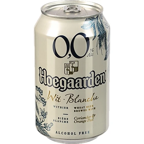 Пиво Hoegaarden 0.33л безалкогольне світле пастеризоване нефільтроване з/б