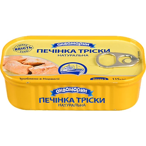 Печінка тріски натуральна Аквамарин 115г