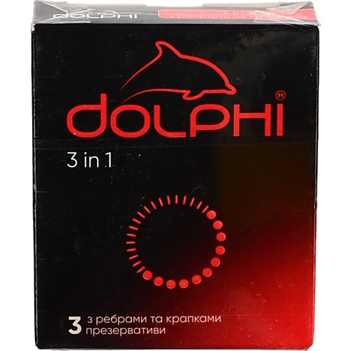 Презервативи у силіконовому змащувачі з накопичувачем 3in1 Dolphi 3шт