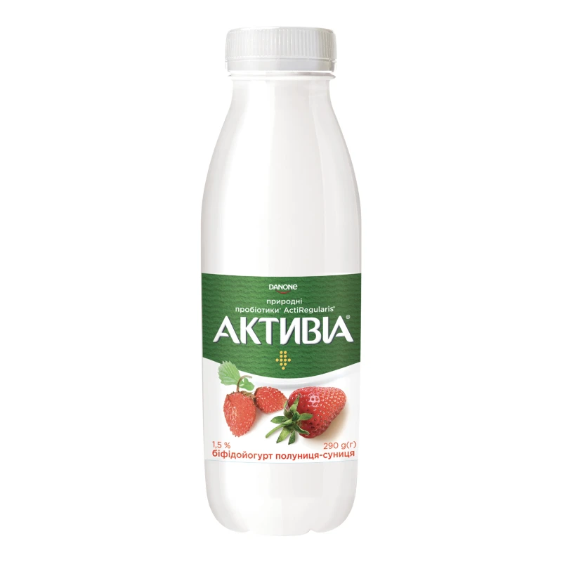 Біфідойогурт Активіа 1,5% Полуниця-Суниця 290г