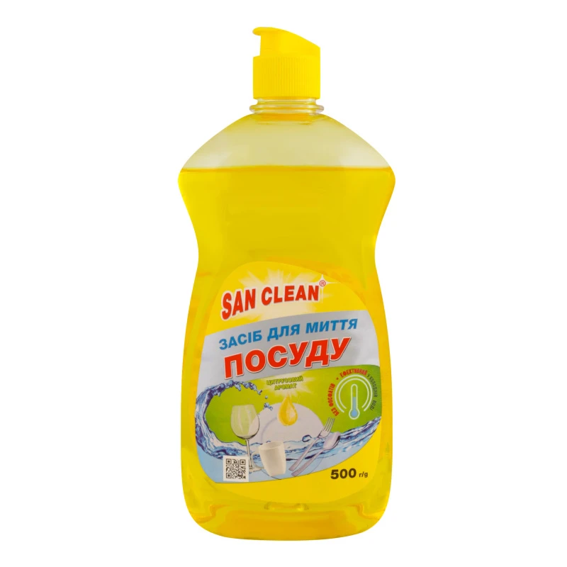 Засіб для миття посуду цитрусовий аромат San Clean 500 мл