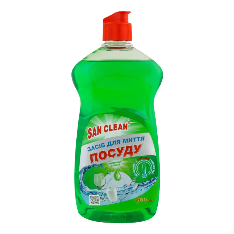 Рідина для миття посуду San Clean яблуко 500мл