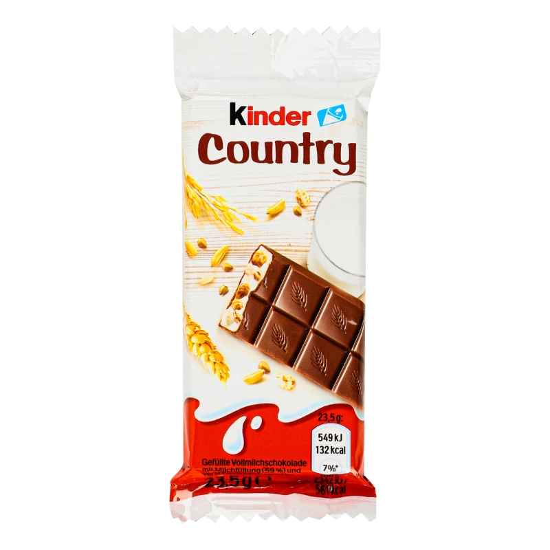 Шоколад молочний з молочною начинкою та злаками Country Kinder м/у 23.5г