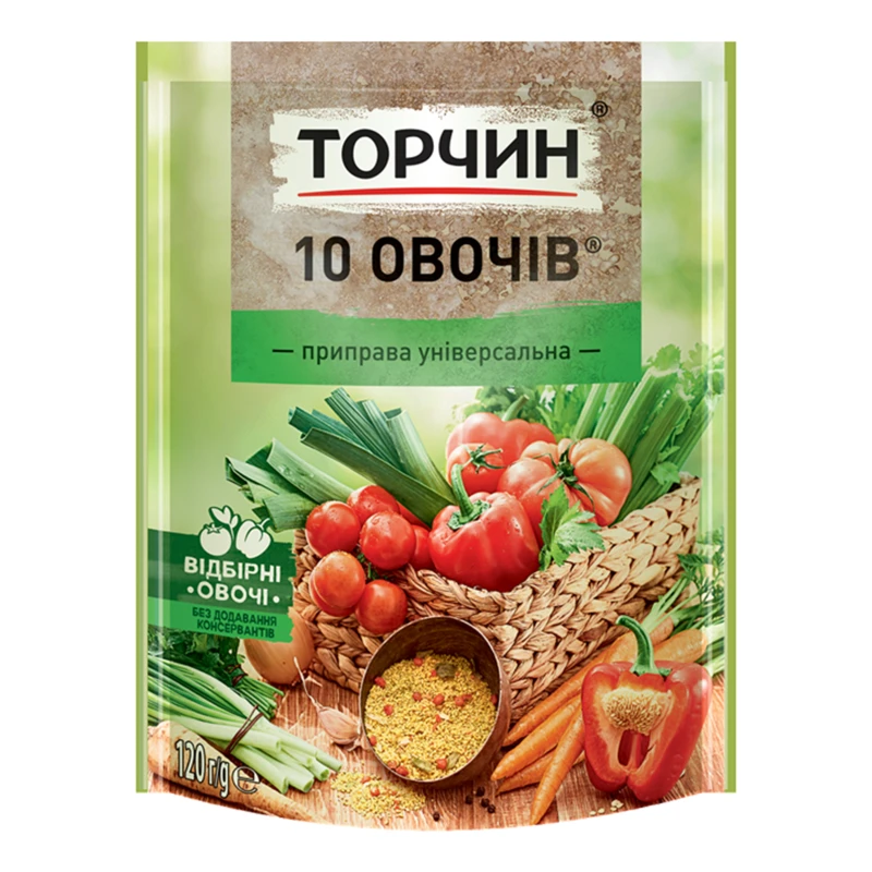 Приправа універсальна 10 овочів Торчин д/п 120г