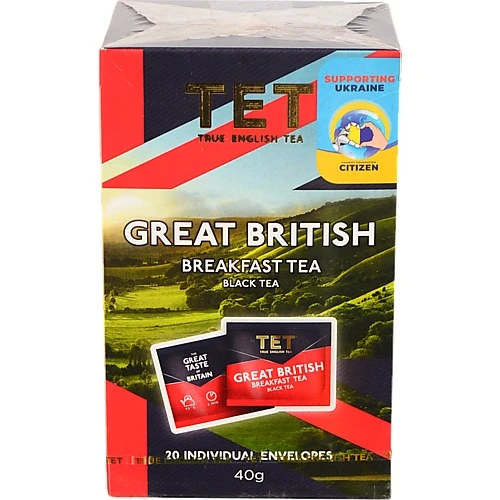 Чай чорний байховий листовий Great British TET к/у 20х2г