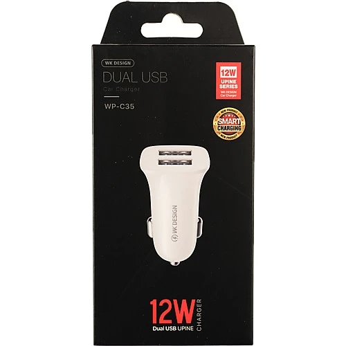 ЗП автомобільне WK WP-C35 Upine 12W 2USB. білий
