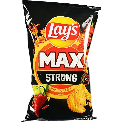 Чипси картопляні Чилі та лайм Strong Max Lay's м/у 120г