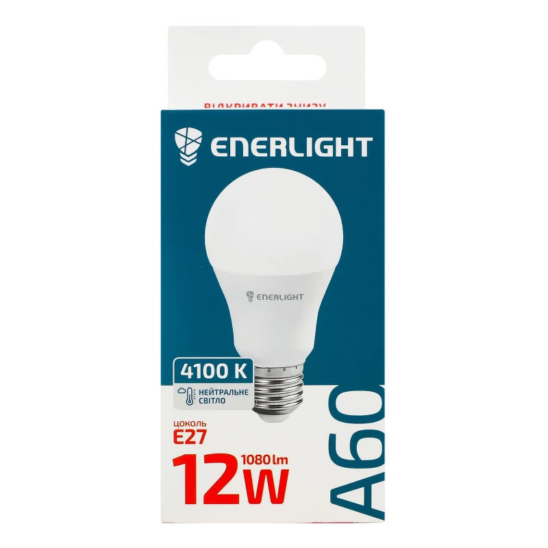 Лампа світлодіодна 12W 1080lm E27 4100K A60 Enerlight 1шт