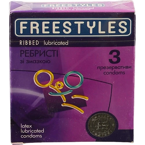 Презервативи зі змазкою Ribbed Freestyles 3шт