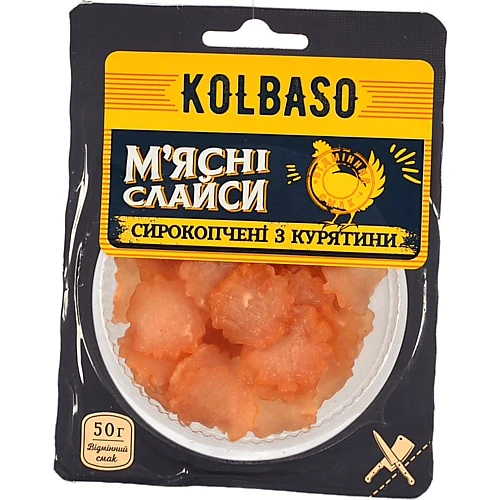 Слайси м'ясні з курятини Snack&Go Ювілейний Преміум с/к лоток 0.05кг