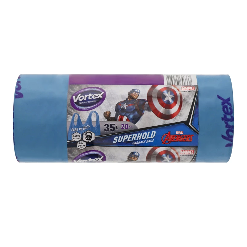 Пакети для сміття з ручками 35л Avengers Vortex 20шт