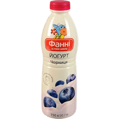 Йогурт Фанні 750г 1% чорниця