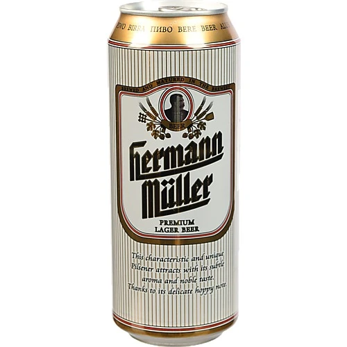 Пиво Hermann Muller 0.5л світле фільтроване пастеризоване