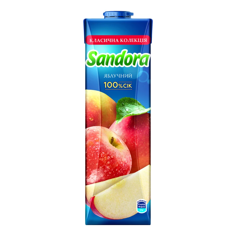 Сік відновлений освітлений Яблучний Sandora т/п 1л