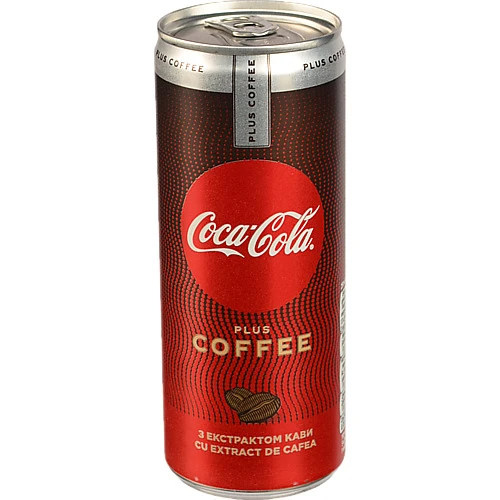 Напій безалкогольний сильногазований Plus Coffee Coca-Cola з/б 250мл