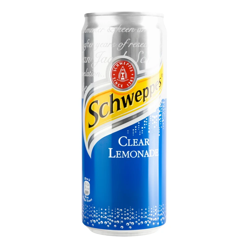 Напій безалкогольний сильногазований Clear Lemonade Schweppes з/б 330мл