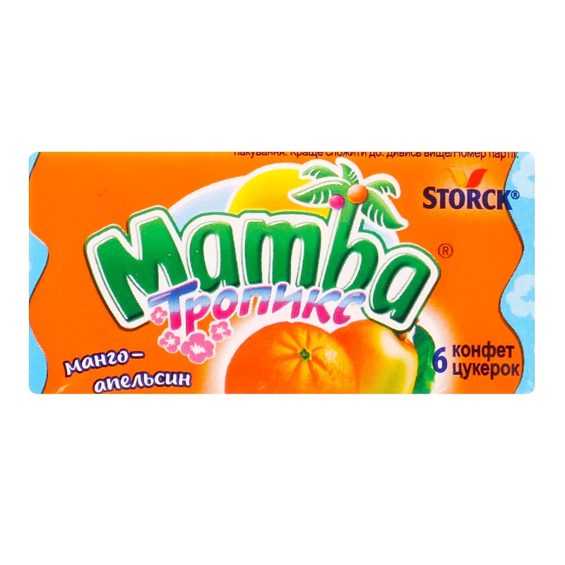 Цукерки жувальні Тропікс Storck Mamba м/у 26.5г