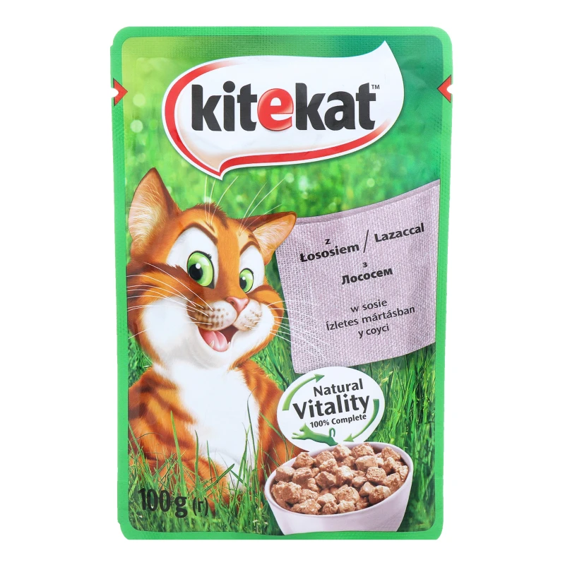 Корм вологий з лососем в соусі для дорослих котів Kitekat д/п 100г