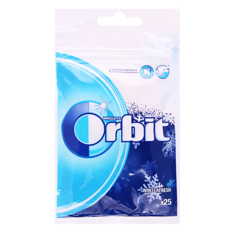 Гумка жувальна без цукру з ароматом ментолу Winterfresh Orbit м/у 35г