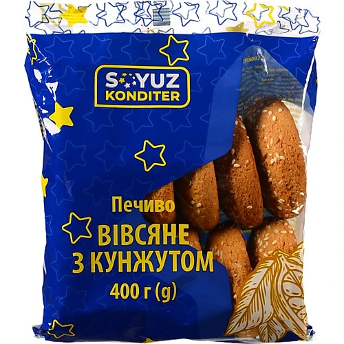 Печиво вівсяне з кунжутом Soyuz Konditer м/у 400г