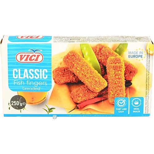 Палички рибні заморожені в паніровці Classic Vici к/у 250г