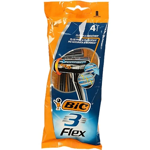 Станок для гоління чоловічий одноразовий Flex 3 BIC 4шт