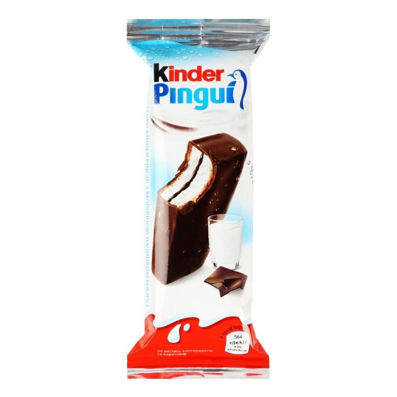 Тістечко бісквітне з молочною начинкою покрите шоколадом Pingui Kinder м/у 30г