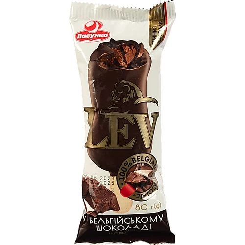 Морозиво 12% у бельгійському шоколаді Шоколад Lev Ласунка м/у 80г