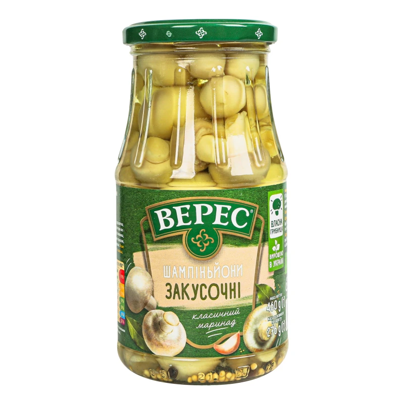 Шампіньони мариновані Закусочні Верес с/б 480г