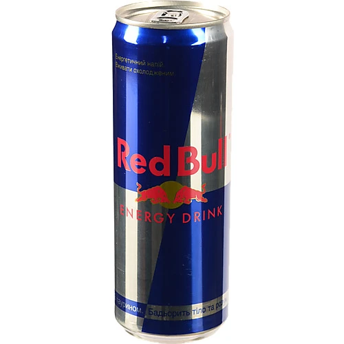Напій енергетичний безалкогольний сильногазований з таурином Energy drink Red Bull з/б 355мл