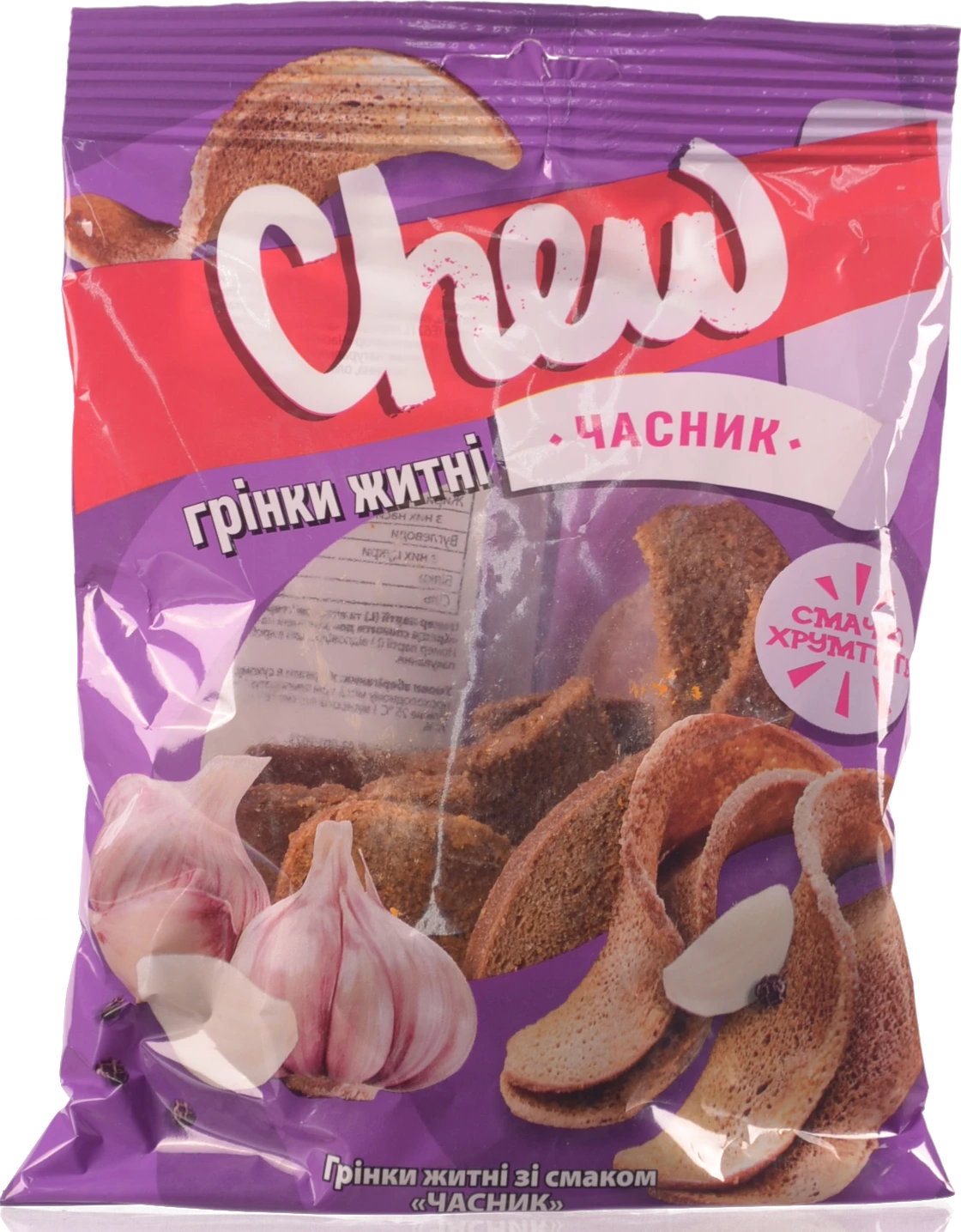 Грінки Chew 80г житні з часником