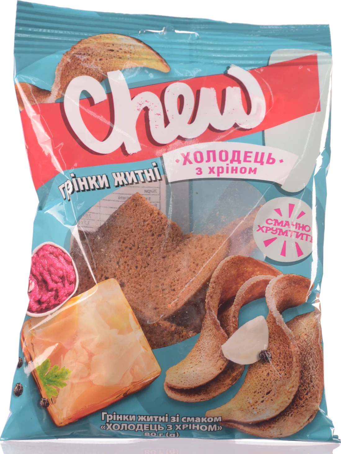 Грінки Chew 80г житні холодець з хріном