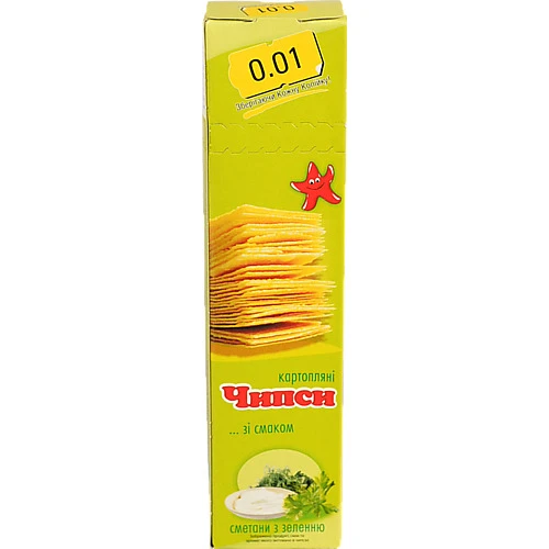 Чіпси 0.01 60г сметана зелень