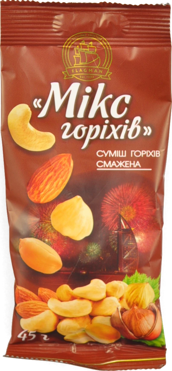 Суміш горіхів Флагман 45г мікс смажена