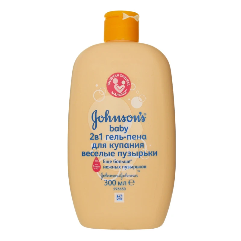 Гель-піна для купання 2в1 Веселі бульбашки Johnson's Baby 300мл