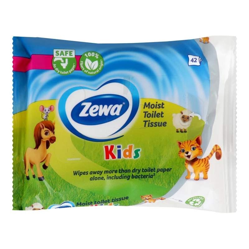 Папір туалетний вологий 120х179мм Kids Zewa 40шт