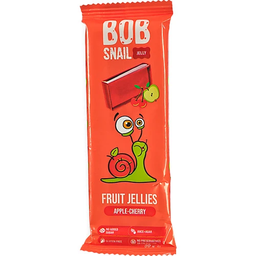 Мармелад фруктово-ягідний Яблуко-вишня Jelly Bob Snail м/у 38г