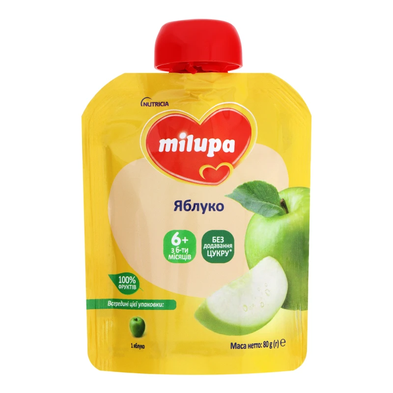 Пюре фруктове для дітей від 6міс Яблуко Milupa д/п 80г
