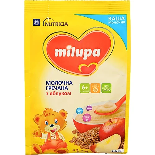 Каша молочна для дітей від 6міс суха гречана з яблуком Milupa м/у 210г
