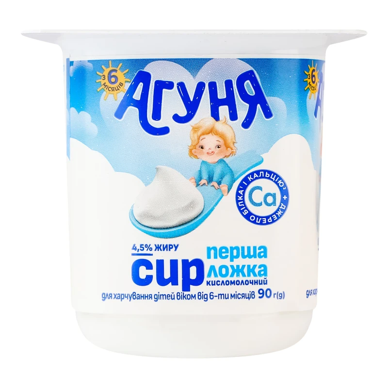 Сир кисломолочний 4.5% для дітей від 6міс Агуня ст 90г