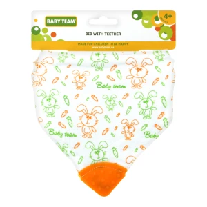 Нагрудник на липучці з прорізувачем BABY TEAM. арт 6508