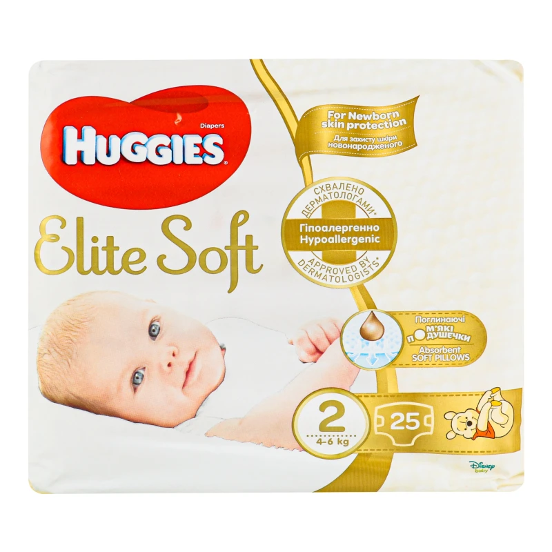 Підгузки Huggies Elite Soft 2 25шт 4-6кг