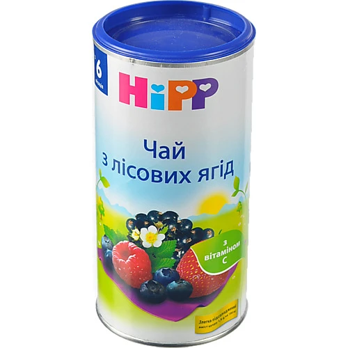 Чай для дітей від 6міс сухий швидкорозчинний із лісових ягід Hipp тубус 200г